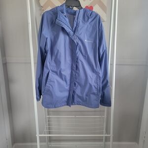 Columbia Women's Light Lavender Blue Hooded Rain Jacket